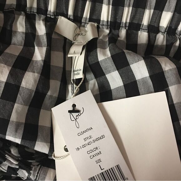 Joie Cleantha Black & White Gingham High Waisted Shorts Size L NWT - Picture 4 of 10